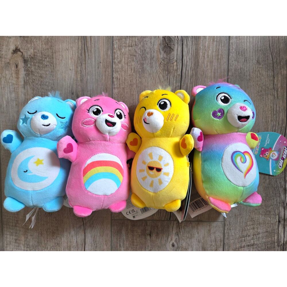 Care Bears‎ Squishmallows HugMees Plush Lot of 4